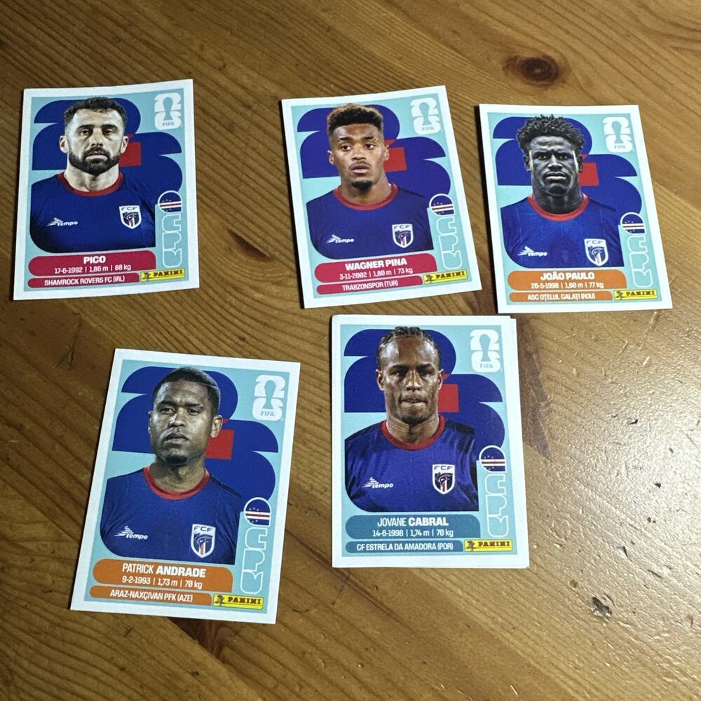 Panini FIFA World Cup 2026 Cabo Verde 5 Sticker Lot 4/7/8/11/16